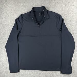 Kiprun 1/4 Zip Pullover Mens L Blue Grid Fleece Lined Decathlon Performance Run